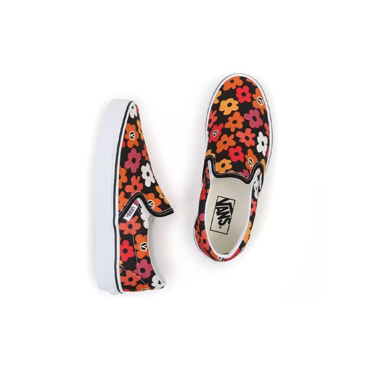 Vans Classic Slip-On Flower Print Unisex Sneakers Multi-Color Black VN0A3UT7BML