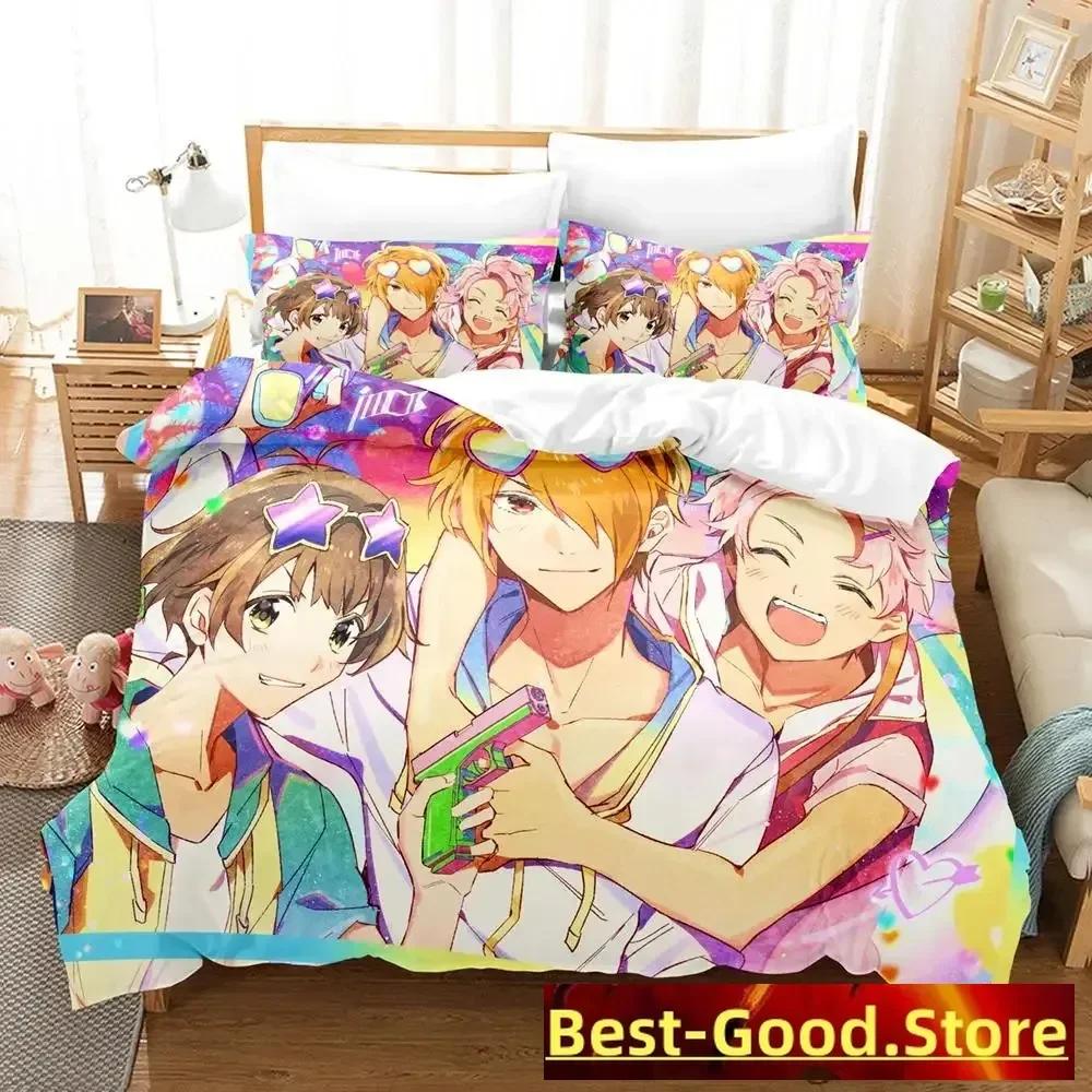 

Kawaii The Idolm@Ster Sidem Printed Bed Set Duvet Cover Pillowcase Bedding Set Bed Linen Sheet Quilt Cover Full Queen King Size 70x133cm 2pcs