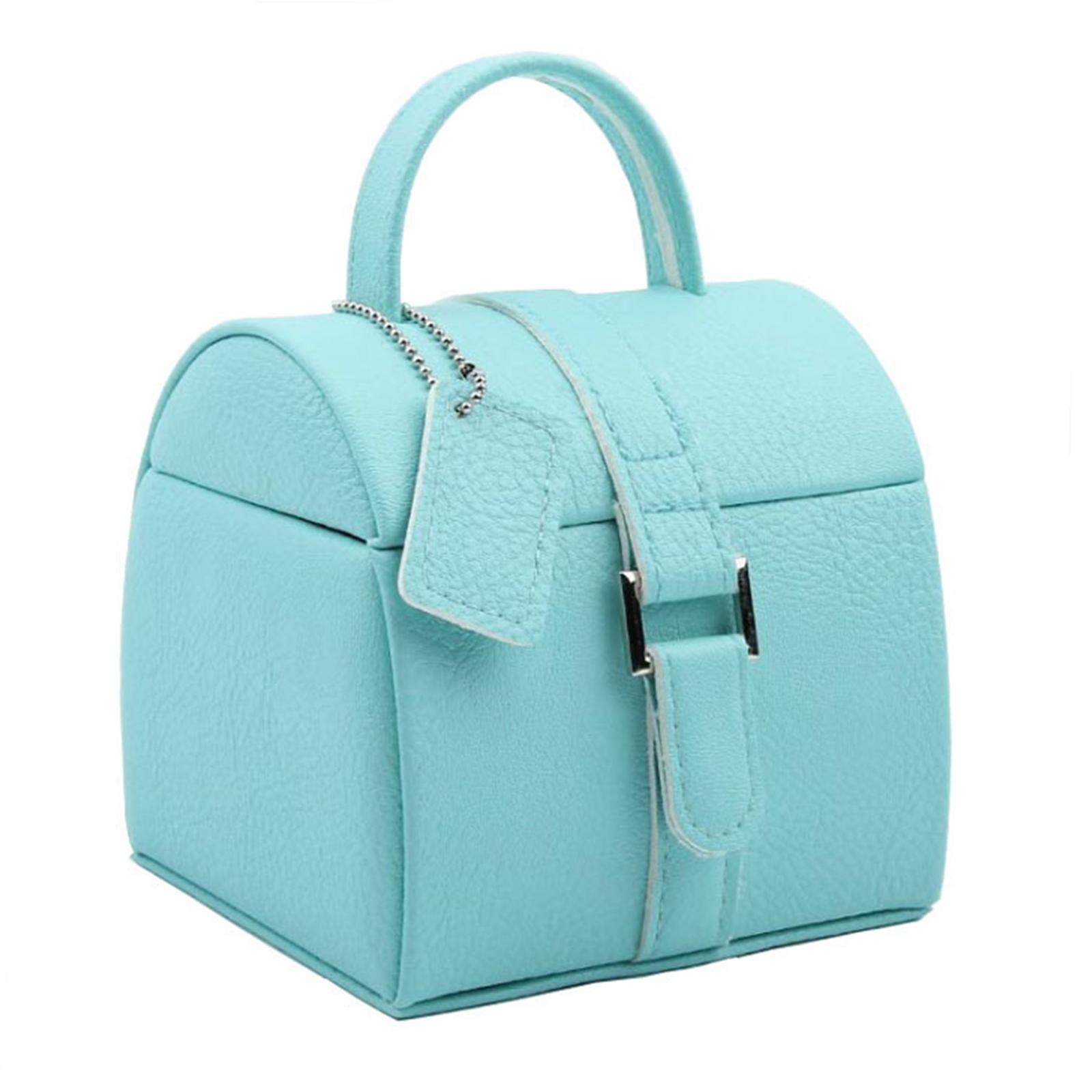 

Многоуровневый органайзер для украшений Кожаная шкатулка для хранения ожерелий и серег Держатель для ювелирных изделий с защитным мягким интерьером синий