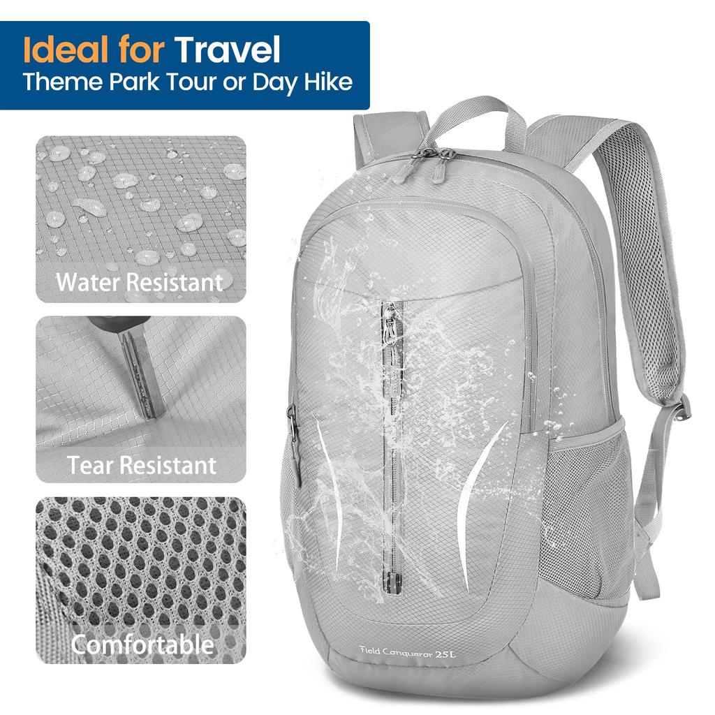 [ZOMAKE] Foldable Backpack 25L Ultralight Compact Waterproof Outdoor Bag Backpack Daypack for Hiking, Camping, Travel, Commuting, School, and