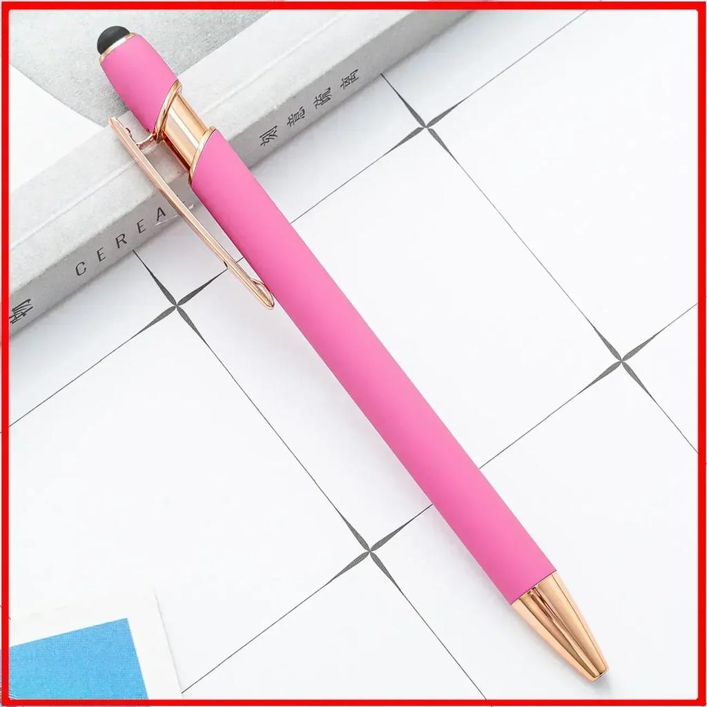 20-200 pens Wholesale Metal Ballpoint Pen Touch Screen Pen Office School Advertising Pen Custom Logo Text Laser Engraving