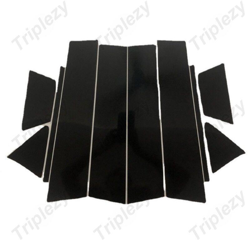 10 Stück Glänzende Kohlefaser Schwarz Auto Fenster Tür Säule BC Säule Pfosten Abdeckung Zierleiste Aufkleber Für Mitsubishi Eclipse Cross 2018-