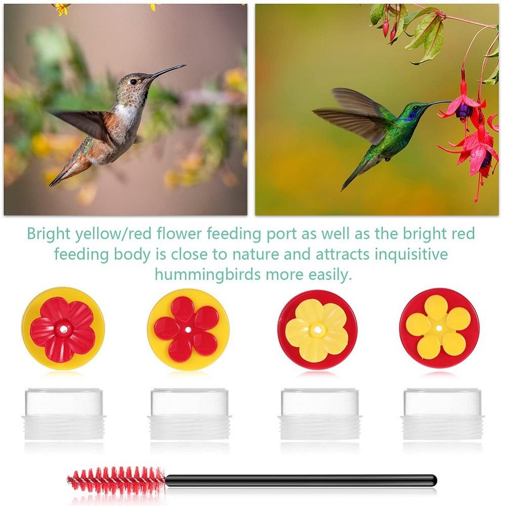 6Pcs Hummingbird Hand Feeder Handheld Hummingbird Feeders With 4 Brushes