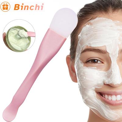 Silikon Gesichtsmaskenpinsel Weicher Kopf mit integriertem Schaber Doppelt verwendbarer Schlammmaskenpinsel DIY Maskenanpassung Beauty Hautpflege Werkzeug