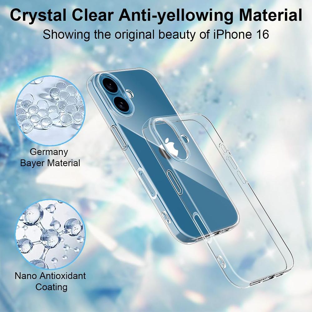 Luxuriöse, transparente, weiche Silikonhülle für das iPhone 16 Pro Max Plus, dünnes, weiches TPU, ultradünne Haut, fühlt sich klar an, Rückseite stoßfest, Schutzhülle