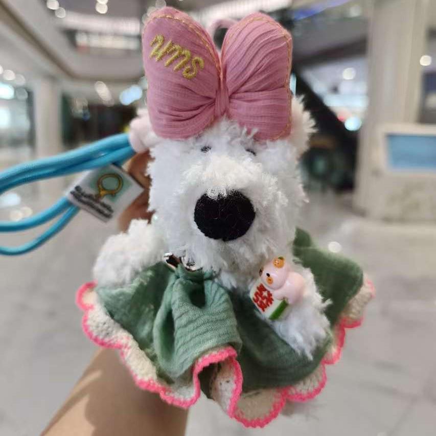 West Highland White Terrier Puppy Princess Plush Keychain Doll