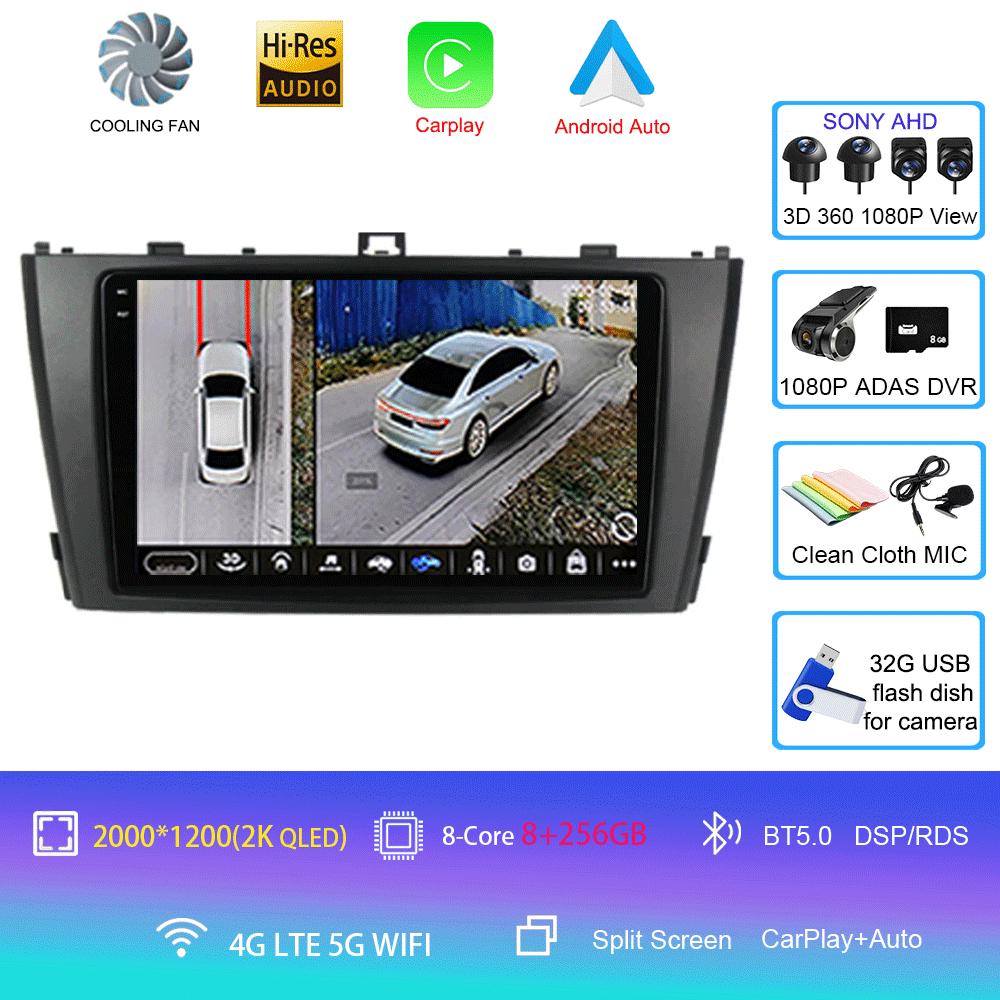 Android 14 Carplay Auto Radio Auto Pentru Toyota Avensis T27 2009 2010 2011 2012-2015 Navigație GPS Player Multimedia DSP Stereo 4G