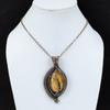 Fossilkorallen-Anhänger Kupferdraht-umwickelter Anhänger Edelsteinschmuck Handgefertigter Anhänger Fossilkoralle Kupferschmuck Designer-Anhänger Geschenk für Sie