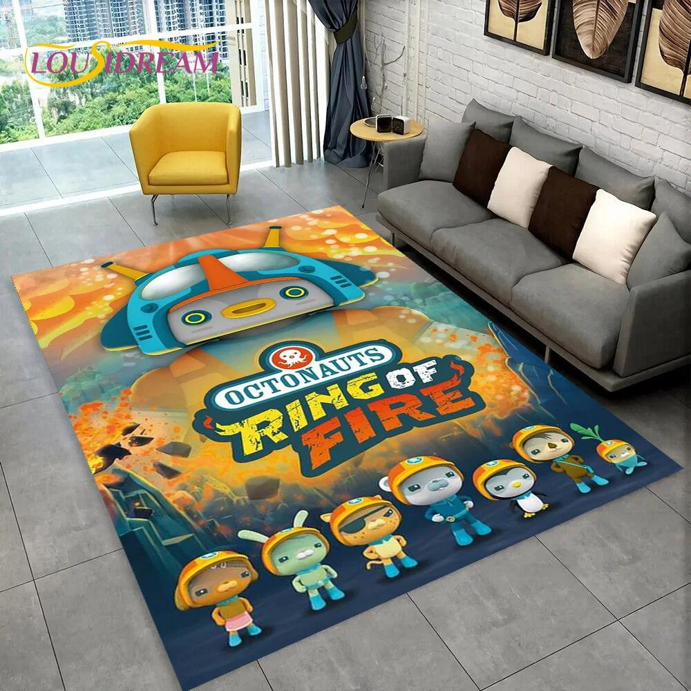 Tappeto Tappeto Carino Cartone Animato Barnacles degli Octonauts per Soggiorno Camera da Letto Decorazione Casa, Tappetino Antiscivolo per Divano Zerbino Regalo Bambini