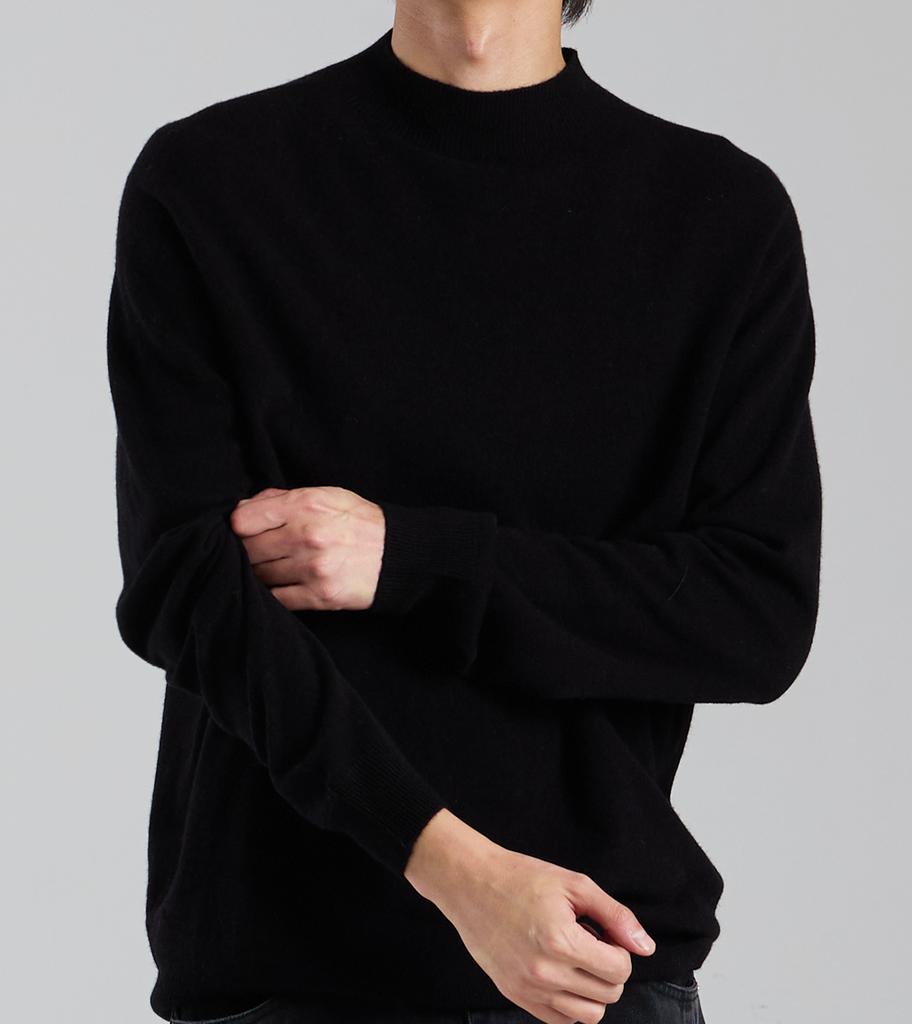 Beoteunseoul Wool Blend Mock Neck Knit (Black)