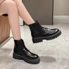 Autumn and Winter Martin Boots Women's 2025 New Women's Shoes Fashion Boots Black British Style Short Boots Thick-soled Lace-up Thin Boots Women
