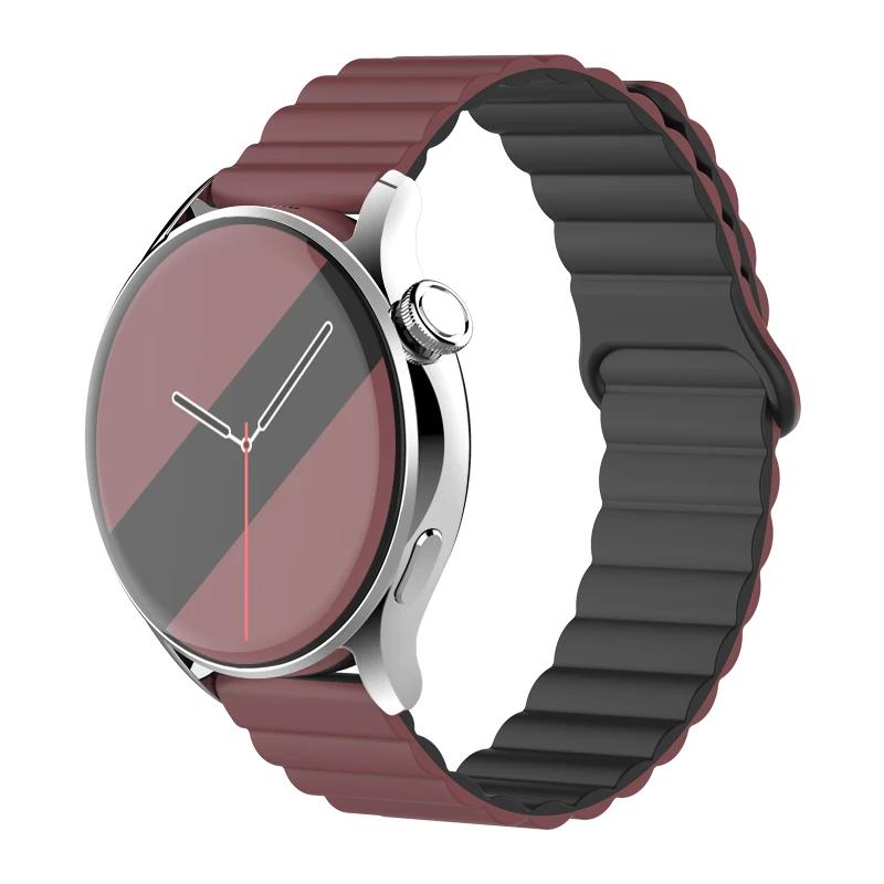 Silicone Magnetic Loop For Samsung Galaxy Watch 7 6 5 Pro 4 Classic Active Link Band Bracelet Huawei GT 2-2e 3-4 20mm 22mm Strap