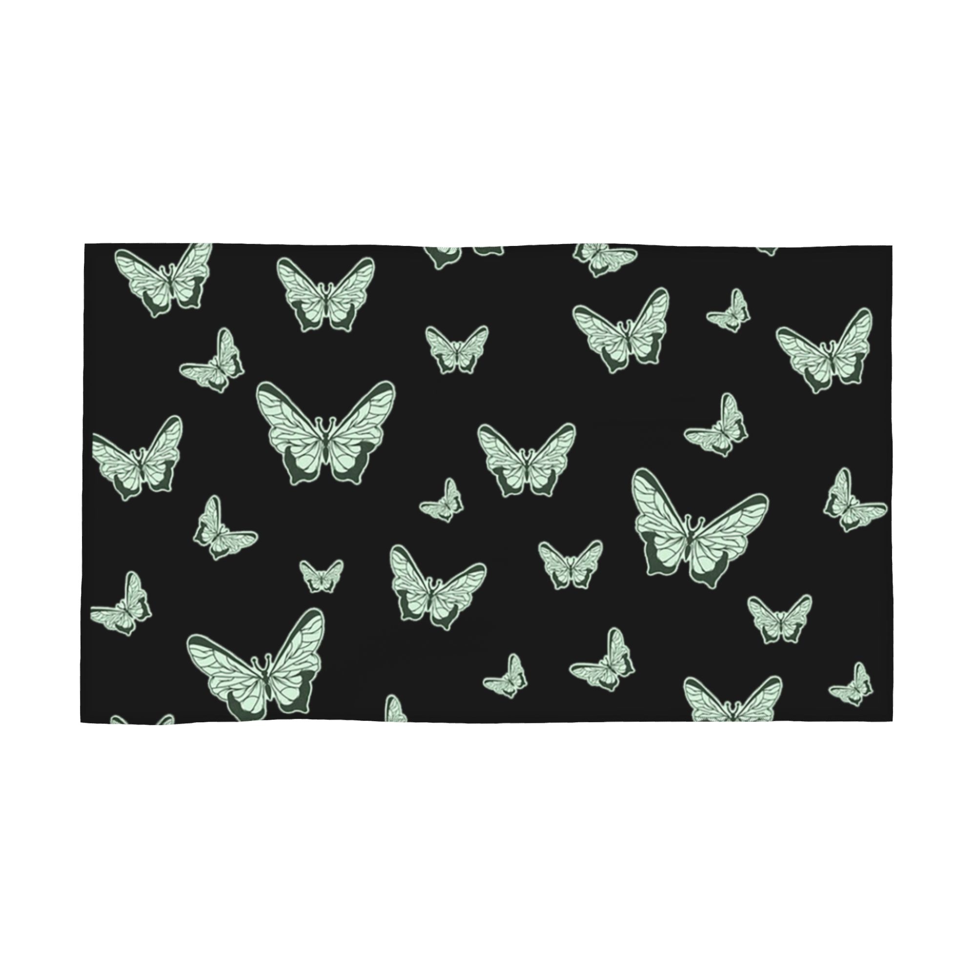 

Sage Green with Soft Green Butterflies Soft Face Towel Quick Dry Pool Bath Cotton Towels Absorbent Quick W30*H60(CM)