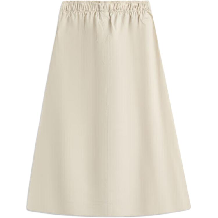 Li Ning Sports Lifestyle Series Solid Color Mid Waist Versatile Loose Breathable Casual Long Skirt Women Skirts Sand-Khaki ASKV252-1