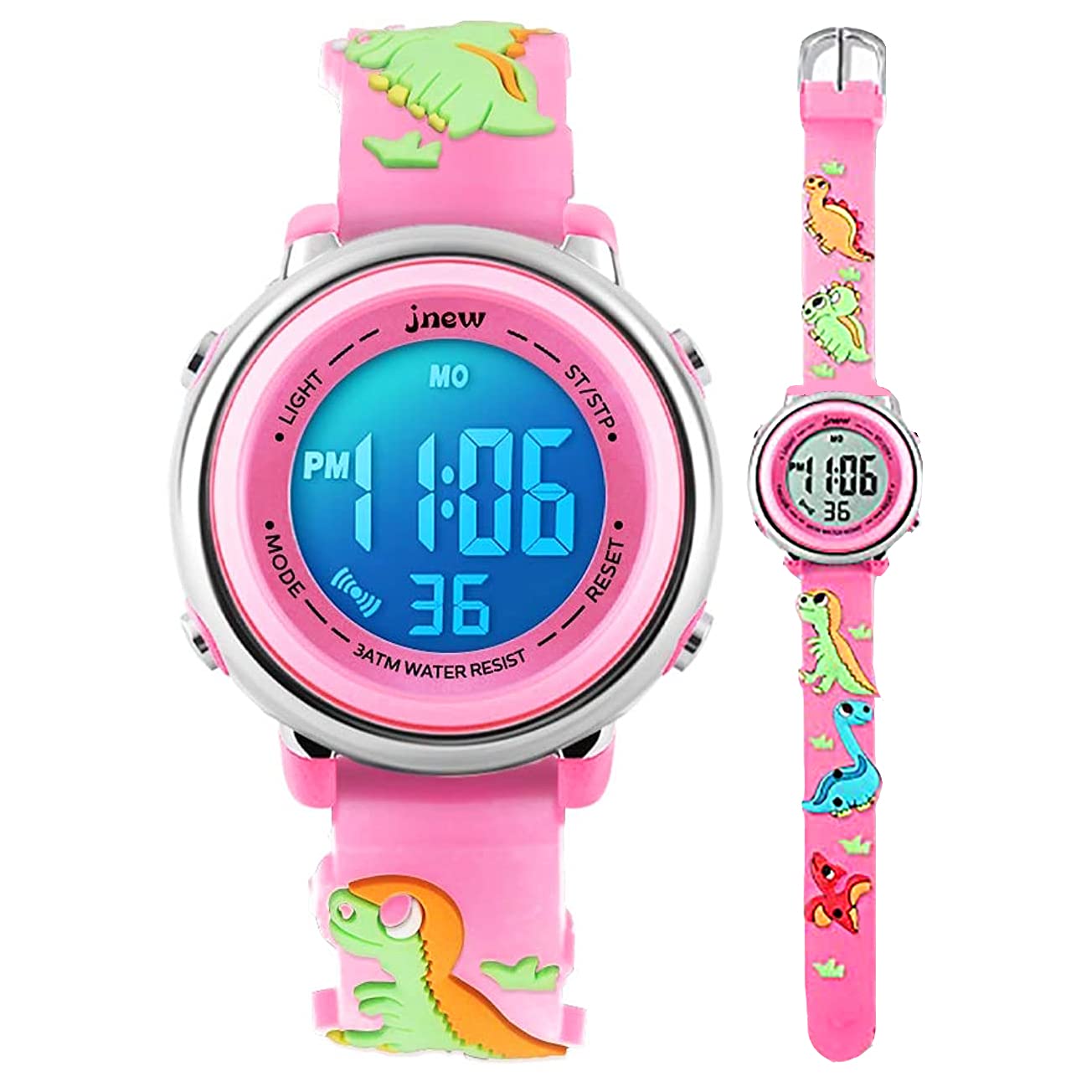 

Toddler Boys Girls Kids Digital Children 3D Cute Cartoon 7 Colors Light Waterproof Sports Girls Boys Electronic Watch Years Old Watch, 5-15