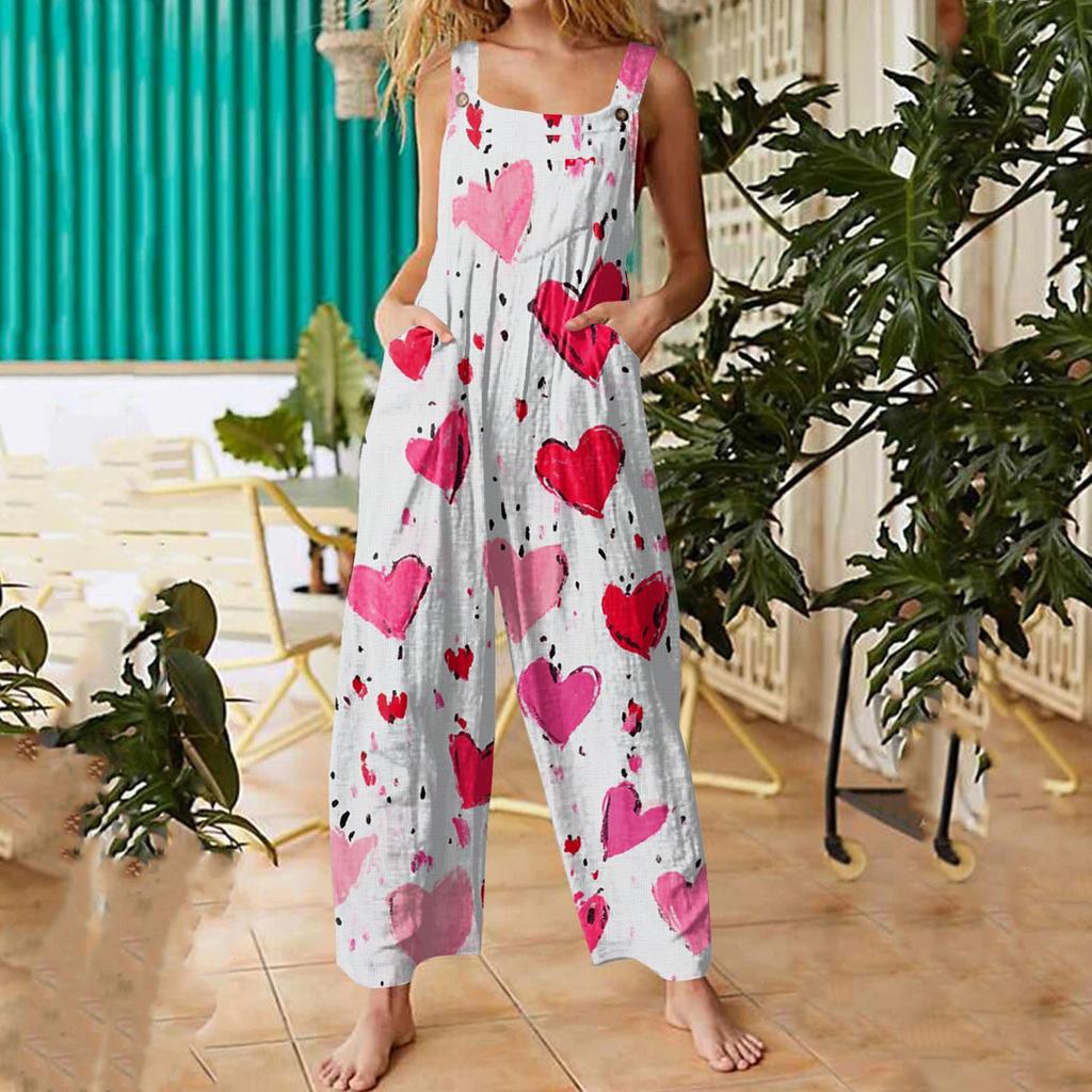 Salopette casual da donna Tute Cinghie regolabili Senza maniche Pagliaccetti estivi carini e comodi con tasca