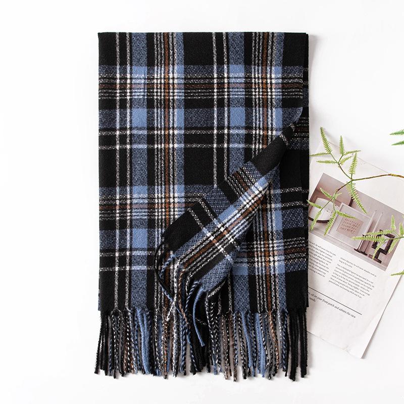 

Autumn and Winter New Scarf Women s Winter High End Scarf Korean Style Thickened and Warm Imitation Cashmere Plaid Shawl 65*200CM