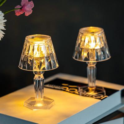 Nachtlicht, 3 Farben, energiesparend, batteriebetrieben, Kunstkristall-Schreibtischlampe, LED-Nachttischlampe, Party-Ornament