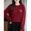 Knitted Sweater, Women's Loose-fitting Casual Top, Inner Layer Base Shirt, Thick and Warm Pure Color Blouse