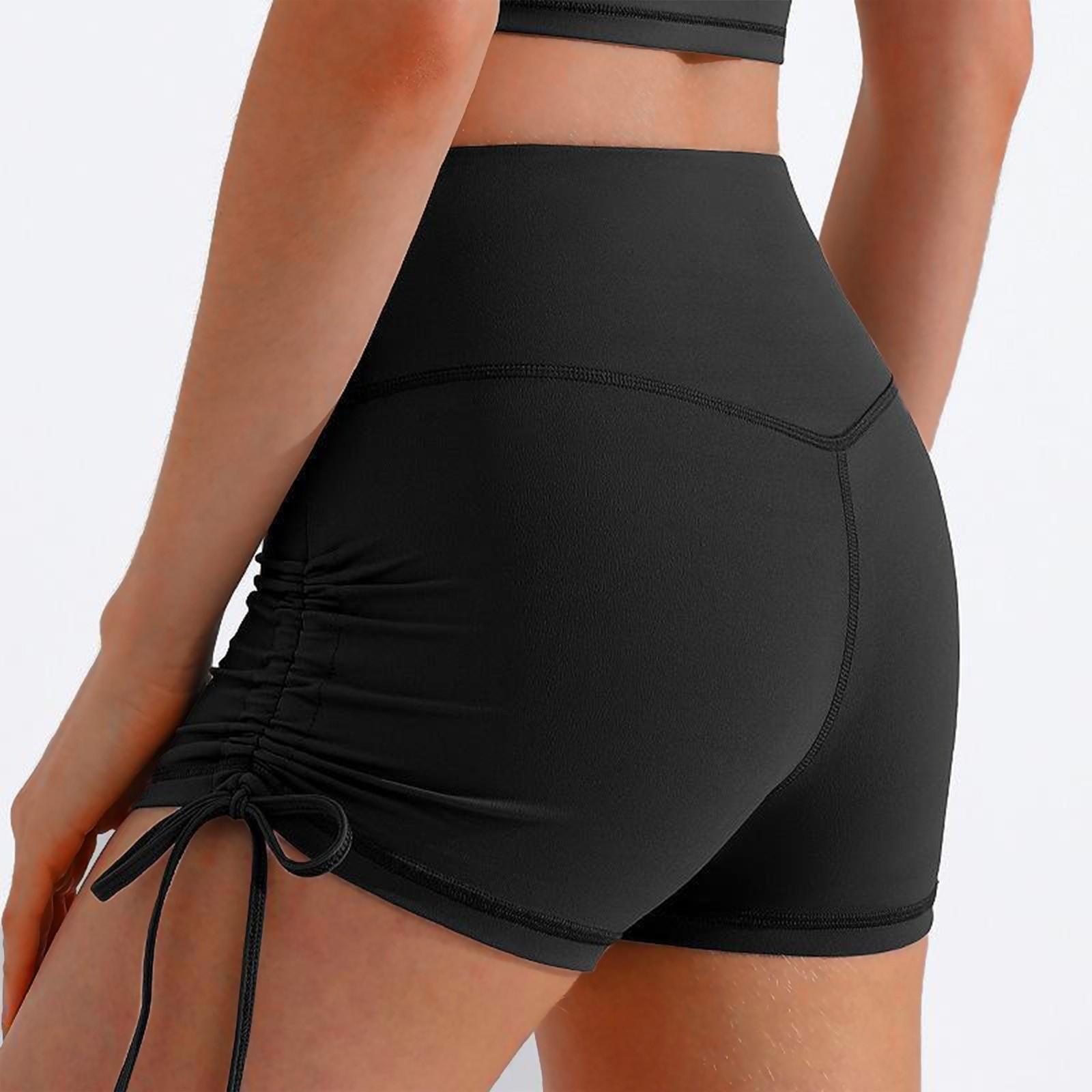 

Женские однотонные спортивные шорты для йоги и пляжные плавки с плоской подошвой XL чёрный