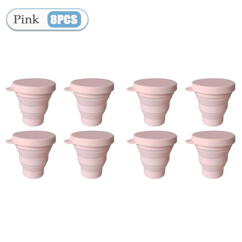 1-10PCS Foldable Large Capacity Cup Mini Telescopic Cup Silicone Portable Tea Cup Outdoor Travel with Lid Coffee Telescopic Cup