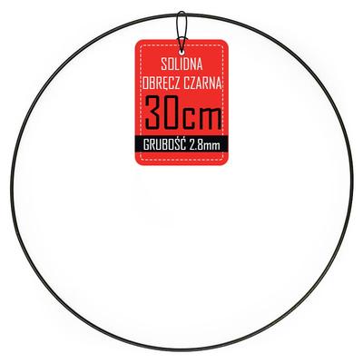 Metal Hoop Wreath - Black - 30Cm