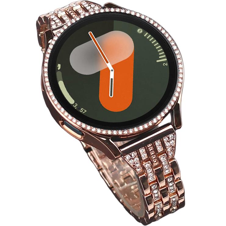 Armband + Hülle mit integriertem Glas für Samsung Galaxy Watch 7 40mm, Roségold