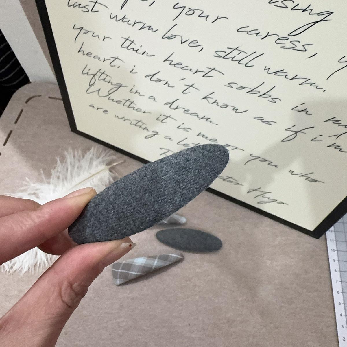 2026 Early Spring Korean Twill Fabric Oval Hair Clip - Simple Fashion Bangs & Side Clip