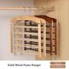 Premium Quality 5-layer Pants Hanger Wooden Flocking Tie Storage Rack Anti-slip Closet Organizer For Ties, Scarves & More