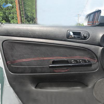 Pre VW Passat B5 1998 1999 2000 2001 - 2005 Len pre ľavostranné riadenie 4-dverové Auto Interiér Dvere Lakťová opierka Panel Kryt Orezávanie Semišová Koža červená čiara