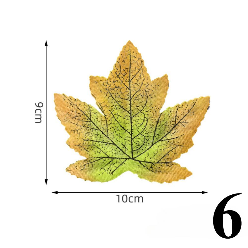 50Pcs Artificial Silk Maple Leaf Autumn Fake Leaves Garland Maple Leaves Vine Thanksgiving Halloween Wedding Party Decor