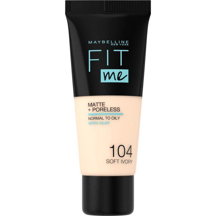 Foundation - Maybelline - Fit Me - 104 Soft Ivory - 30ml - Normal To Oily Skin