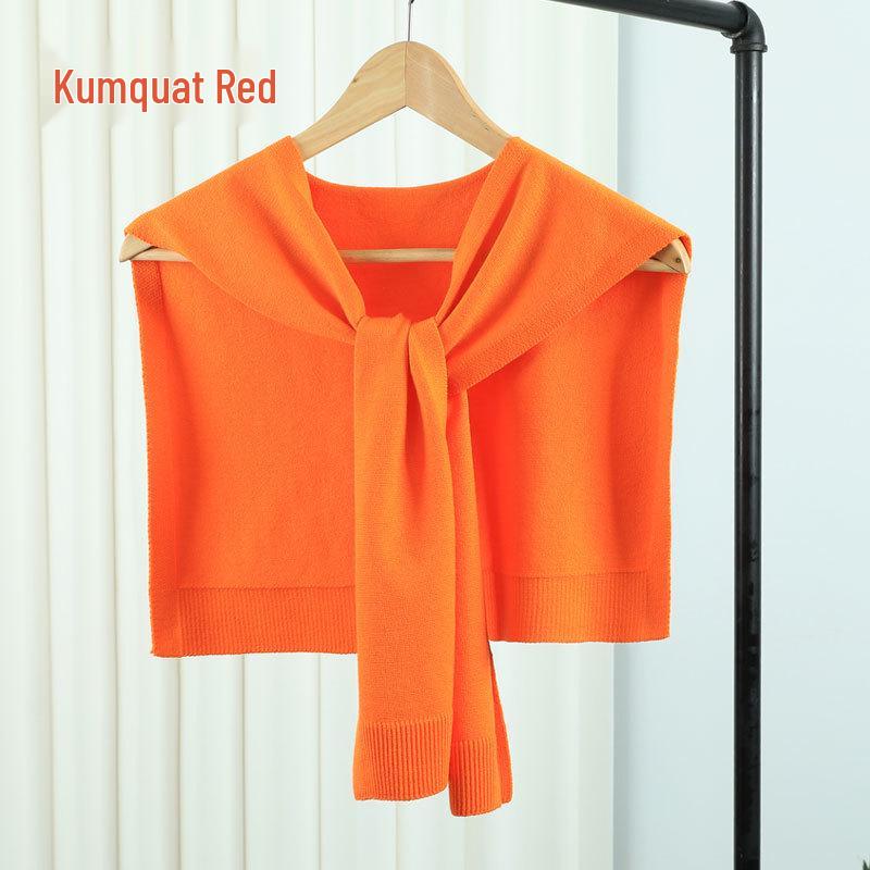 Two-Way Knitted Shawlette: Stylish Women's Spring/Autumn Wrap & Neck Protection Scarf