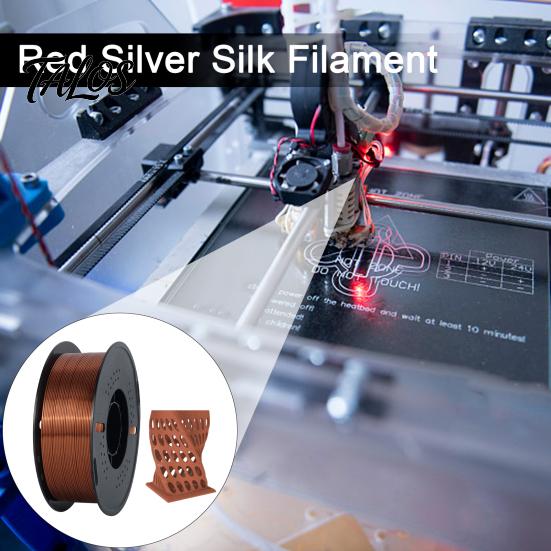 High Precision Filament Silk PLA 3D Printer Filament, 1.75mm 1kg Spool for Supply FDM Printers, Shiny Metallic DIY Ornaments and Models Smooth Finish