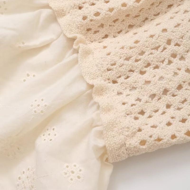 Summer Fashion: European & American Style Hollowed-Out Embroidered Knit Camisole