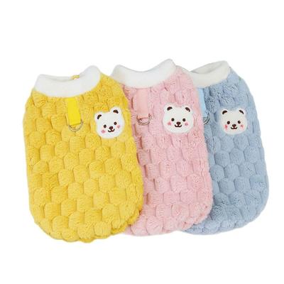 New Warm Winter Cat Clothes Cartoon Bear Cold Protection Cat Vest Fleece Pet Dog Vest for Small Dogs Puppies Kitten