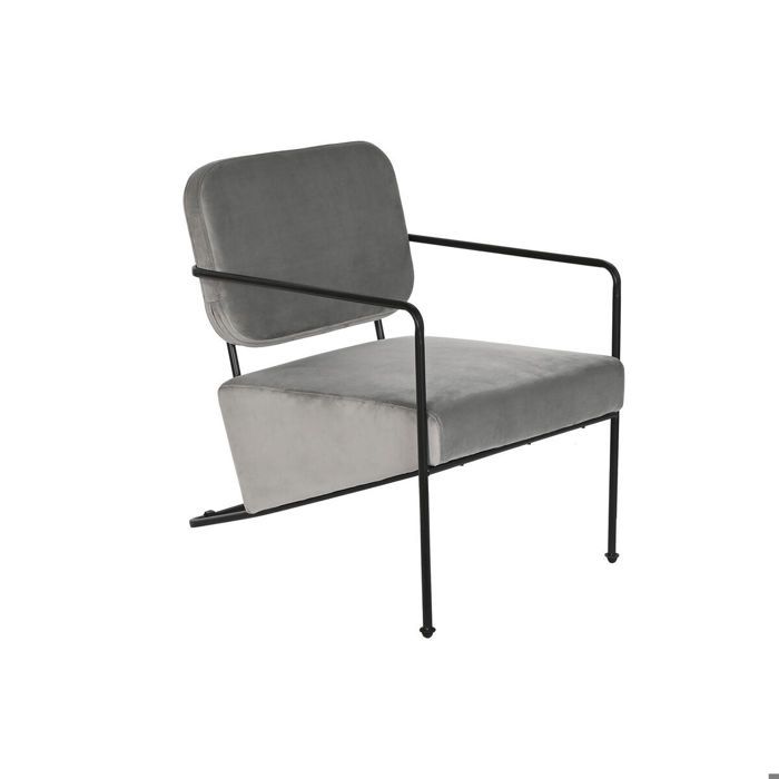 Fauteuil - DKD Home Decor - Métal - Gris - 62x76x76 cm - 1 place - Design contemporain