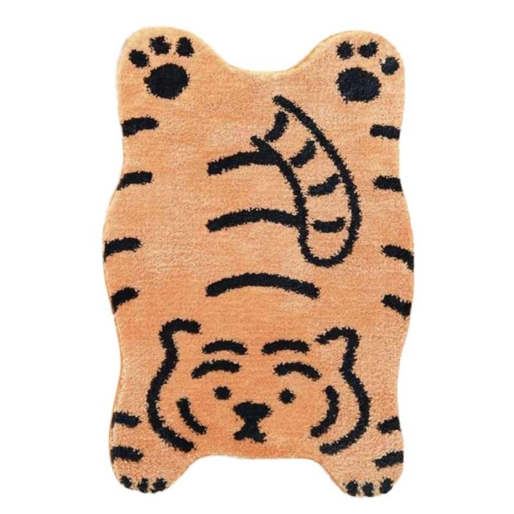 

Супермягкий ковер из искусственного кашемира с тигровым принтом, противоскользящие напольные коврики, напольный коврик, украшение для дома жёлтый