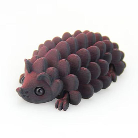 3D Printed Pinecone Hedgehog Figurine Movable Joints Hedgehog Stress Relief Fidget Toy Home Office Desktop Decoration Ornament