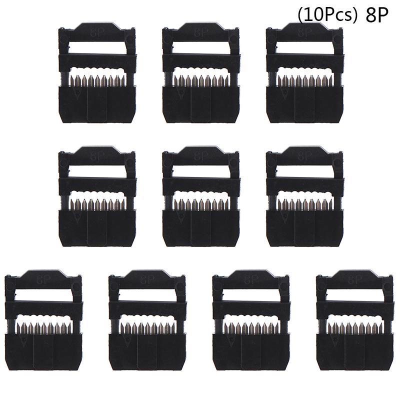 10Pcs 6/8/10/12/14-50Pin Idc Socket Plug Ribbon Cable Connector 2.54Mm Pitch