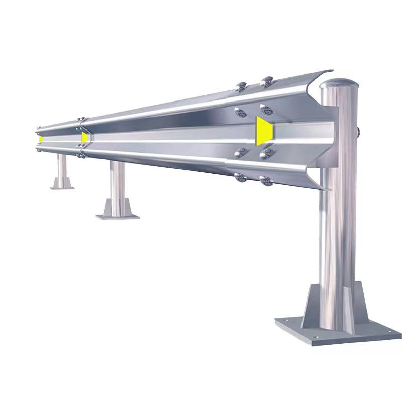Highway Three-Wave Corrugated Anti-collision Steel Guardrail, Hot-Dip Galvanized for Rural Roads