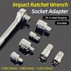 Impact Ratchet Wrench Socket Adapter Converter Reducer Set 1/4" 3/8" 1/2" CR-V Steel Electric Wrench Car Repair Hand Tools