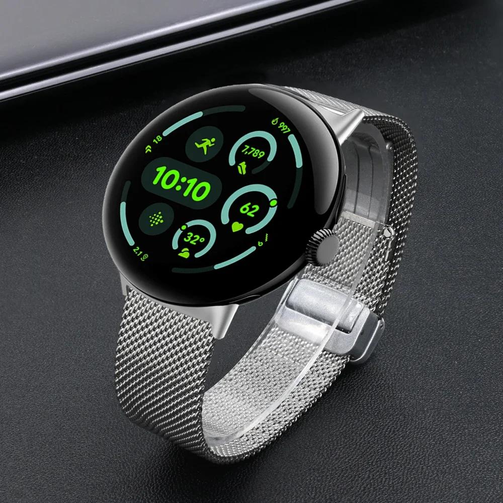 Magnetic Buckle Strap for Google Pixel Watch 3 45mm Milanese Men Bracelet Replaced Accessories for Pixel 3/2/1 41mm Unisex Band