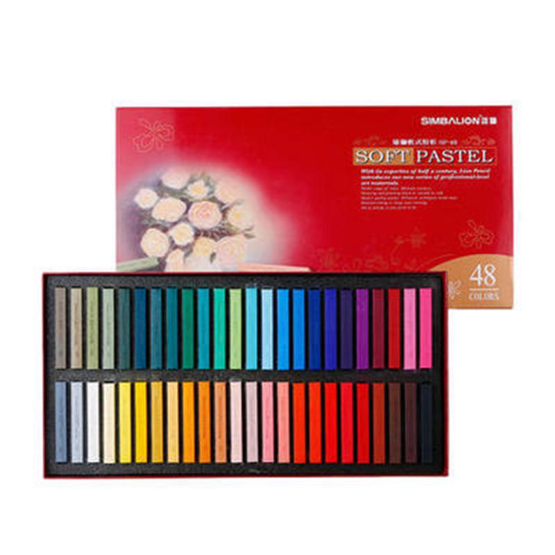 48-Color Soft Pastel Set: Sticks, Pencils, and Brushes for Painting 48 Color Soft Pastel Sticks