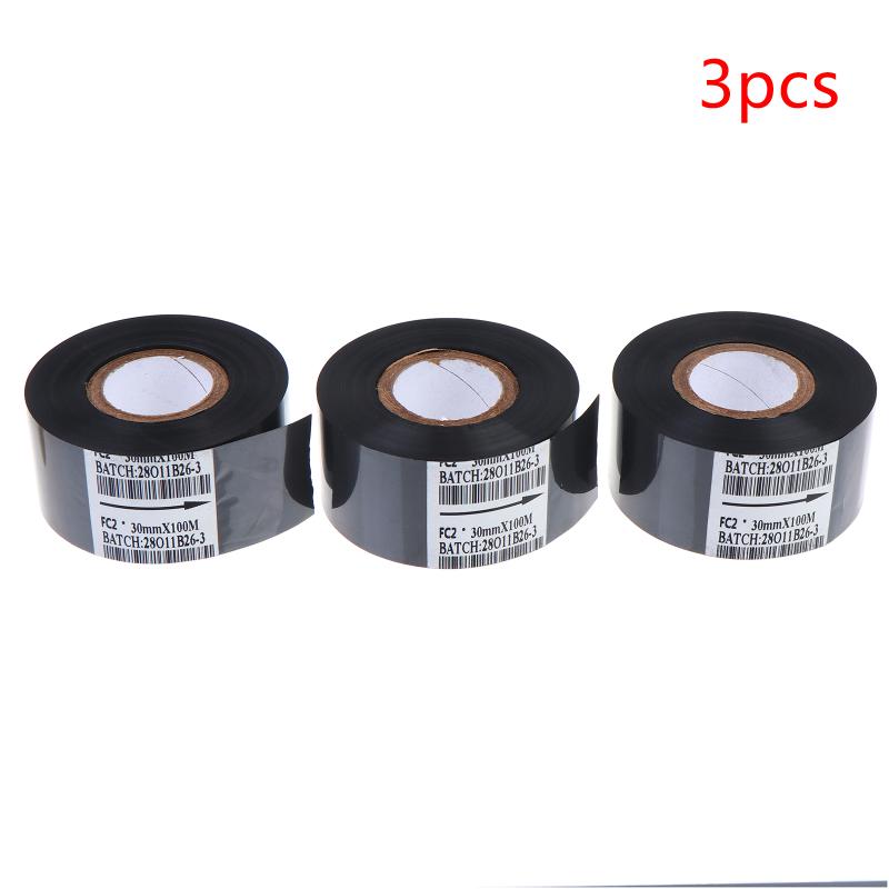 Fc2 30Mm*100M Black Thermal Printing Ribbon For Stamping Machine Printer Ink Heat Transfer Tape Production Date Printing