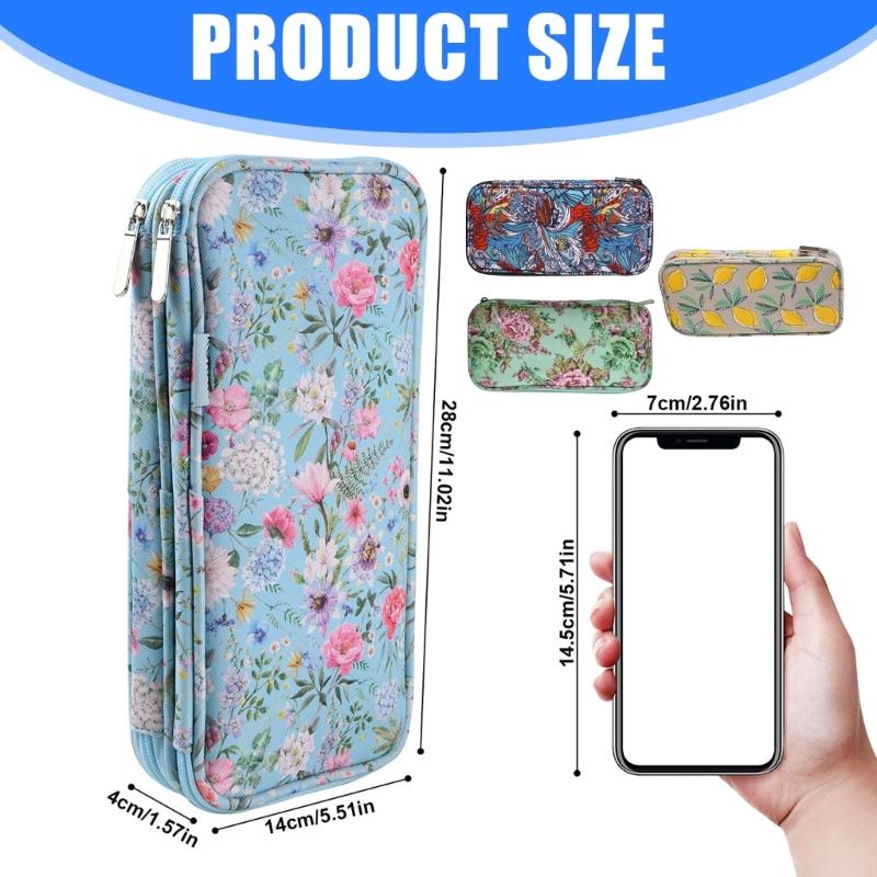 Knitting Needle Case Waterproof Oxfords Materials Multiple Compartment Craft Organizers for Travel and Home Use