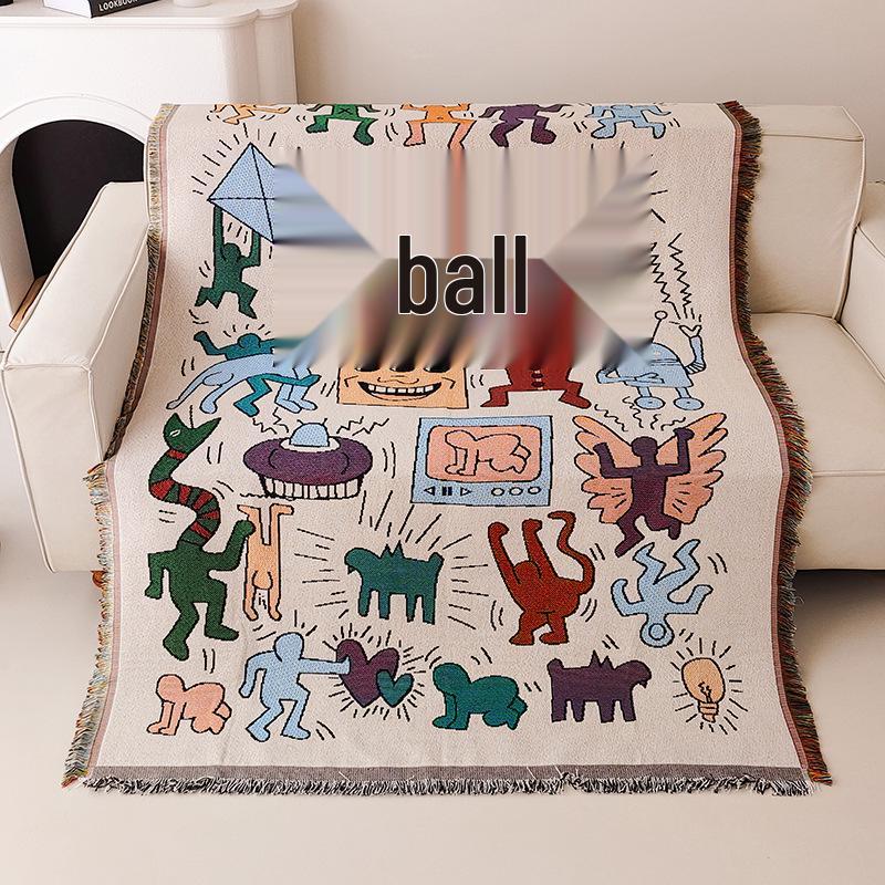 American Graffiti Cartoon Tapestry: Decorative Throw Blanket for Sofa or Office