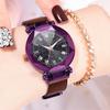 Women Sky Starry Luminous Watch Roman Numerals Quartz Watch Magnet Wristwatch