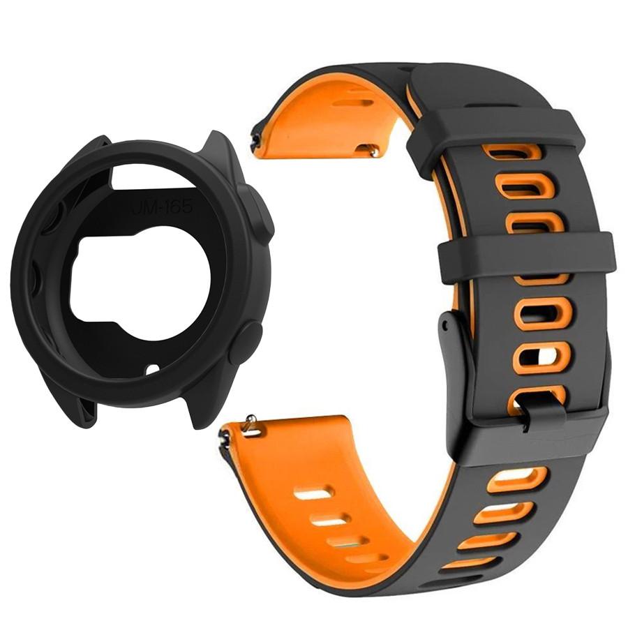 Silikonowe Etui+Pasek Do Garmin Forerunner 165 Miękki Sportowy Pasek do Zegarka Opaska na Nadgarstek Do Garmin Forerunner 165 Pokrowiec Ochronny