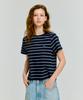 DEPOUND Striped Crop T-Shirt [Navy]